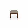 Lesro Lenox Wood 3 Seat Bench Wood Frame, Walnut, MD Farro Upholstery LW3001